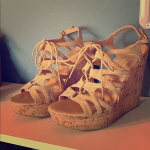 Charlotte Russe wedges. Color- tan.